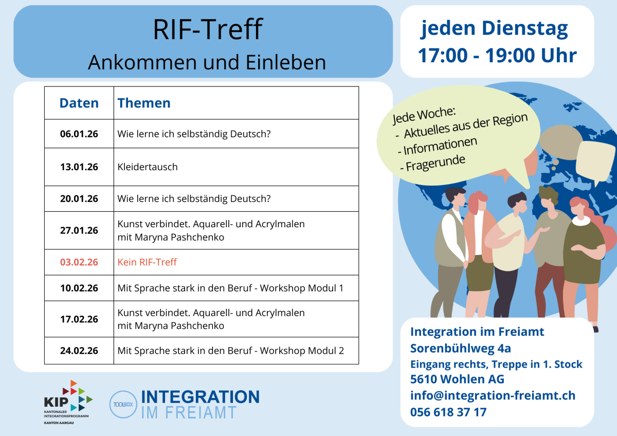 Themen im RIF-Treff Januar & Februar 2026