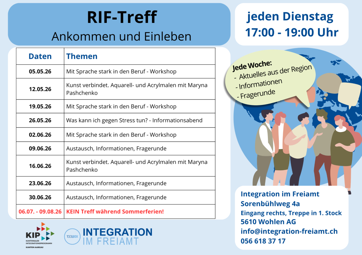 RIF-Treff Themen im Mai & Juni 2026
