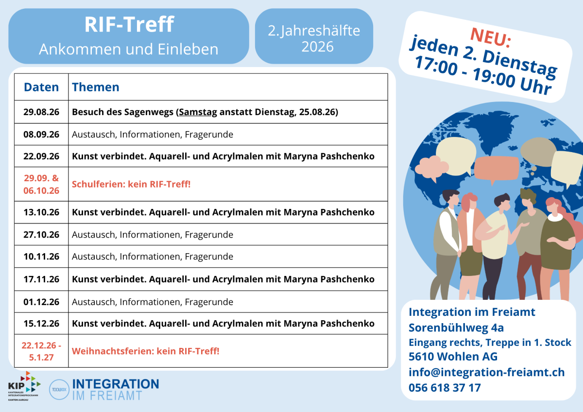 Programm RIF-Treff September bis Dezember 2026
